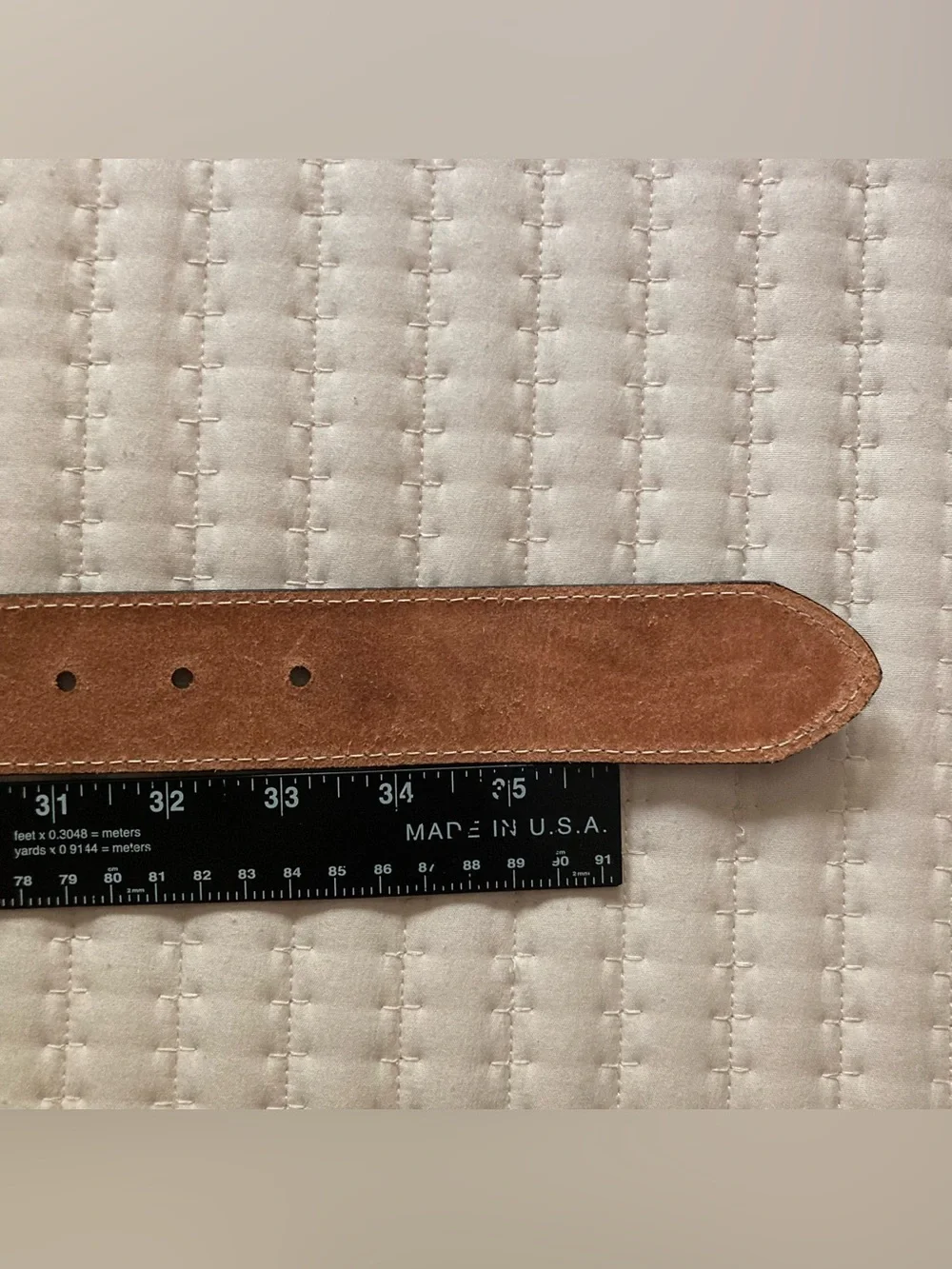 Justin Tooled Brown Leather Belt Men’s 32 Brown Indian Head Belt Buckle